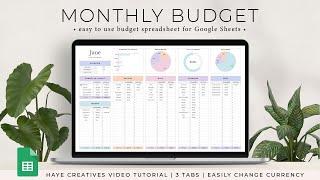 Monthly Budget Spreadsheet