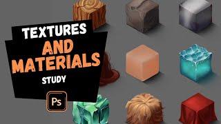 Material studies - Digital painting in Adobe Photoshop // Textures And Materials