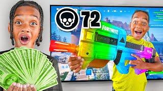 EVERY KILL DJ & KYRIE GETS IN FORTNITE = $100 CHALLENGE!!