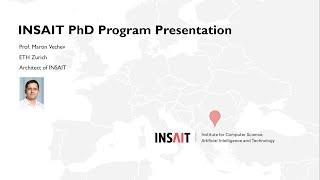 INSAIT PhD program discussion with Prof. Martin Vechev