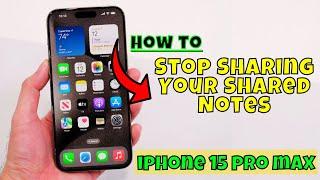 How to Stop Sharing Your Shared Notes iPhone 15/15 Pro Max