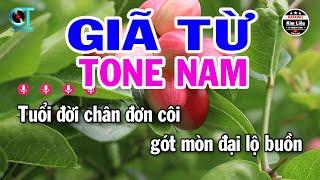 Karaoke Giã Từ Tone Nam ( Am ) Nhạc Sống Mới || Karaoke Kim Liễu