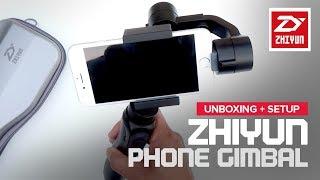 Zhiyun Tech Smooth-Q 3-axis smartphone gimbal stabilizer unboxing and setup