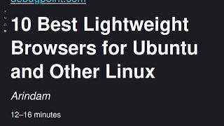 10 Best Lightweight Browsers for Ubuntu and Other Linux