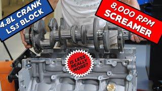 DESTROKE LS-4.8L CRANK IN LS3 BLOCK-SHORT STROKE POWER-AN LS MONSTER MYTH?