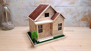 DIY || Miniatur rumah sederhana dari stik es krim || Kerajinan dari stik es krim