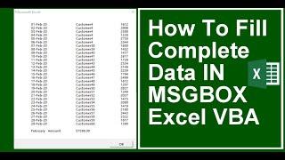 How to  Get Complete Data In to Msgbox Excel VBA
