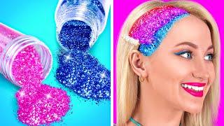 ULTIMATE BEAUTY HACKS FOR POPULAR GIRLS || Colorful Girly Hacks And DIY Tips By 123 GO! GOLD