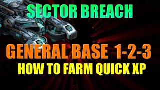 War Commander Sector Breach How To Farm Quick XP /All General Bases Free Repair .