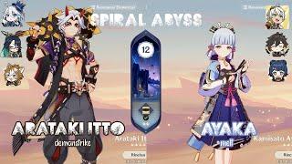 C0 Arataki Itto Demonstrike - C0 Ayaka Melt | Genshin Spiral Abyss 5.0