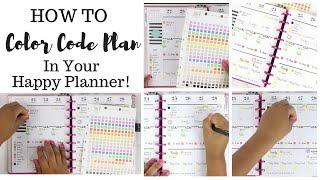 How To Color Code Plan | Plan With Me! | Classic Size Happy Planner | At Home With Quita