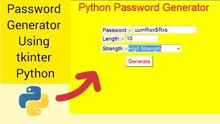 How to create an ||Password generator|| using tkinter module in python