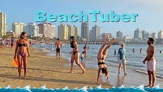 4K VIDEO BEACH WALK awesome Mansa PUNTA del ESTE URUGUAY UY