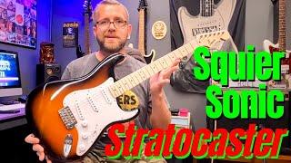 UNBOXING Squier by Fender Sonic Stratocaster Review