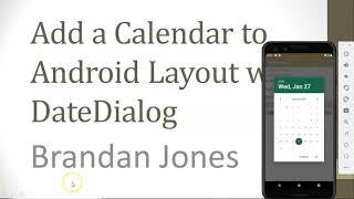 Add a Calendar to Android Layout with DateDialog (Kotlin)