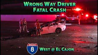 Wrong Way Driver Fatal Crash, I-8 West El Cajon