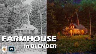 CREATE THIS Easy FARMHOUSE in BLENDER - Tutorial Timelapse by Aneesh Ahmed