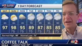 COFFEE TALK: Warm muggy start, but record heat likely today- Let's chat!