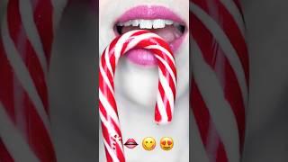 asmr Candy Cane satisfying eating sounds mukbang 먹방