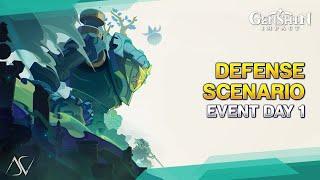 Defense Scenario (Event Day 1) - Stages 1,2 & 3 | Genshin Impact