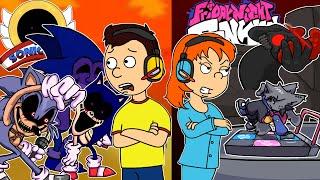 Caillou VS Sonic.exe and Rosie VS Tricky P4 and Kapi | Friday Night Funkin Mods