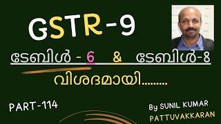 GSTR-9 # TABLE-6 AND TABLE-8 # F.YR : 2022-23 # MALAYALAM VIDEO # GST ANNUAL RETURN #gst #TABLE-6(B)