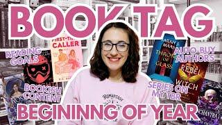 beginning of the year book tag | priority tbr, 2025 sequels, bookish content, reading goals, & more!