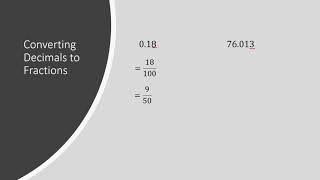 Converting Fractions and Decimals