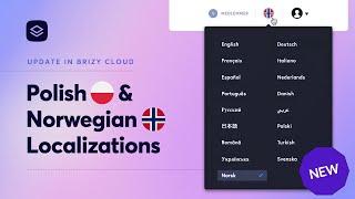 Update: Brizy Cloud Norwegian & Polish Localization