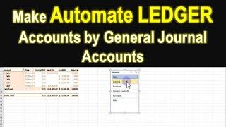 how to create a automate ledger accounts by general journal accounts in excel | Automate ledgers