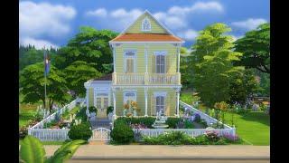 Yellow Victorian Row House - Sims 4 Speed Build