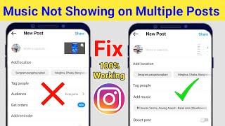 Fix Instagram Music Option Not Showing On Multiple Posts।Instagram Multiple Photos Music Not Showing