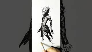 Speed drawing StickMan Okarun |Dandadan|  #shorts #anime #drawing