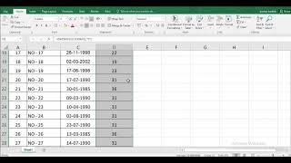 AGE CALCULATION IN EXCEL