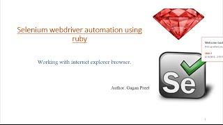 6. How to run selenium webdriver ruby script in internet explorer browser.