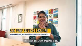 #WhyStudy: Master of Education (Tamil Language) by A/P Seetha Lakshmi