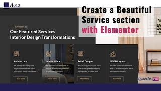 create a beautiful service section with Elementor