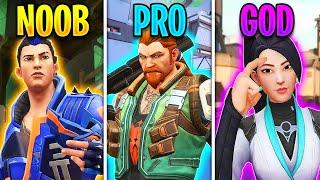 Valorant: Noob VS Pro VS God! - Funniest Fails & 500IQ Outplays - Valorant Moments Montage