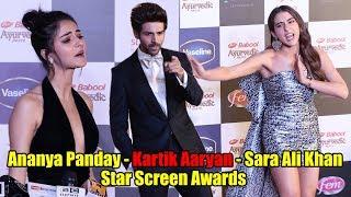 Sara Ali Khan, Kartik Aaryan, Ananya Panday at Star Screen Awards