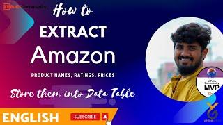 UiPath | Data Scraping | How to Extract Amazon Product Names, Prices, Ratings | English