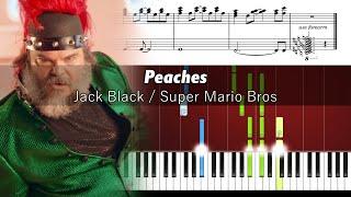 Jack Black - Peaches (Super Mario Bros Movie) - Accurate Piano Tutorial with Sheet Music