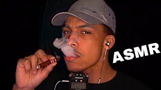 ASMR Smoking A Cigar Indoors With Mouth Sounds (SUPER TINGLY)