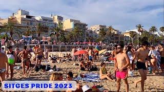 Sitges Pride 2023 Beach Party after the Parade in Barcelona, Spain