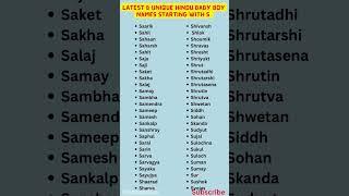 Latest Hindu Baby Names Starting with S #shorts #short #viral #boynames