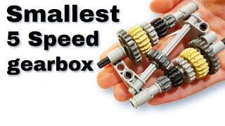 Smallest 5 Speed Lego technic gearbox?!  Ultra compact transmission (+instructions)