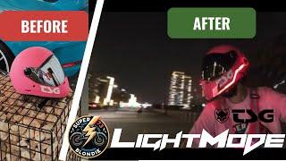 Lightmode Nightshift Installation on a TSG Pass Pro Helmet in Dubai for an EBike Super73 #lightmode