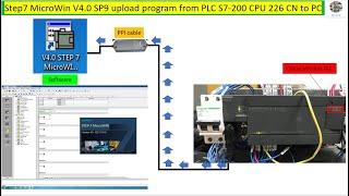 Step7 MicroWin Upload project from PLC S7 200 CPU 226 CN to PC