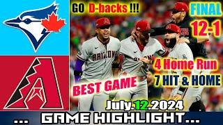 Toronto Blue Jays vs. Arizona Diamondbacks (07/13/24) FULL GAME Highlights  | MLB Season 2024
