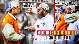 ‼️️Young man shocking reaction to receiving the QURAN | Uthman Ibn Farooq Official