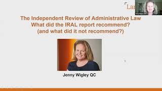 The Independent Review of Administrative Law - Webinar